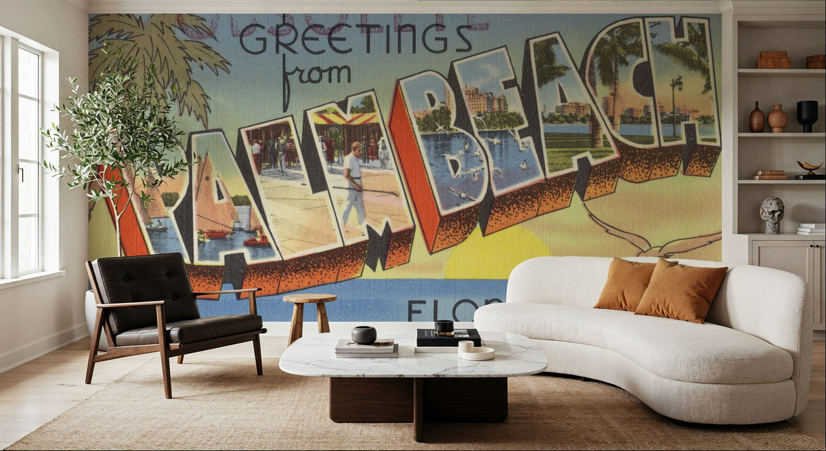 Greetings From Palm Beach Mural Wallpaper - room preview 06
