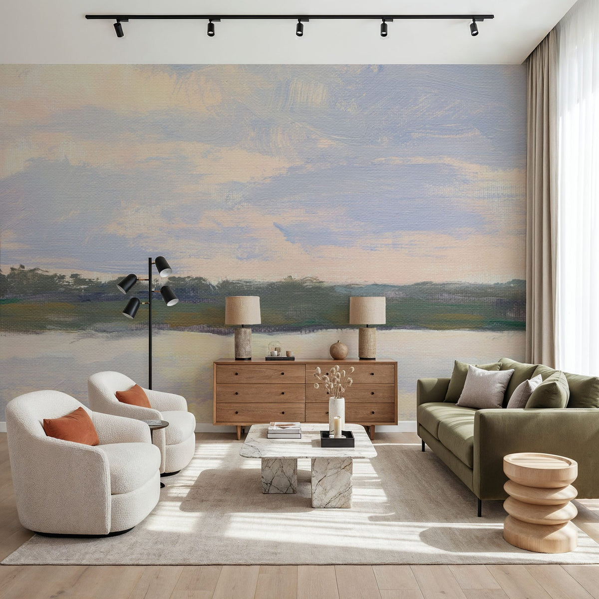 Peace Sunrise on the Water Mural Wallpaper - room preview 06