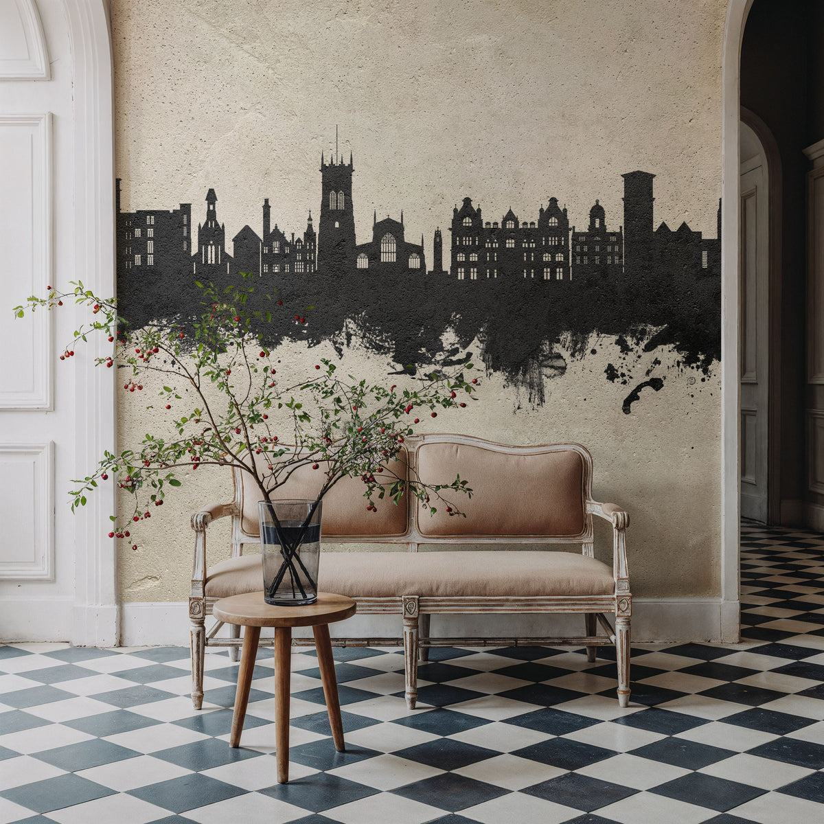 Wigan England Skyline Concrete Mural Wallpaper - room preview 06