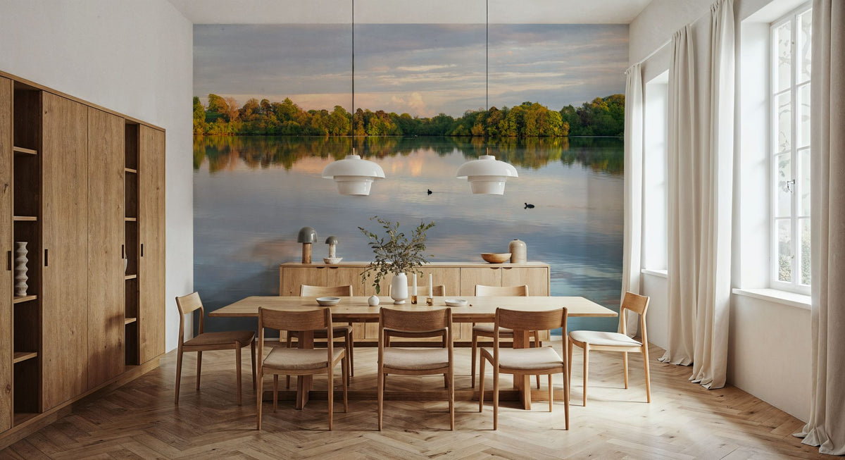 Lakeside Reflection Mural Wallpaper - room preview 06