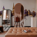 Perth Scotland Skyline Purple & Gold Mural Wallpaper - room preview 06
