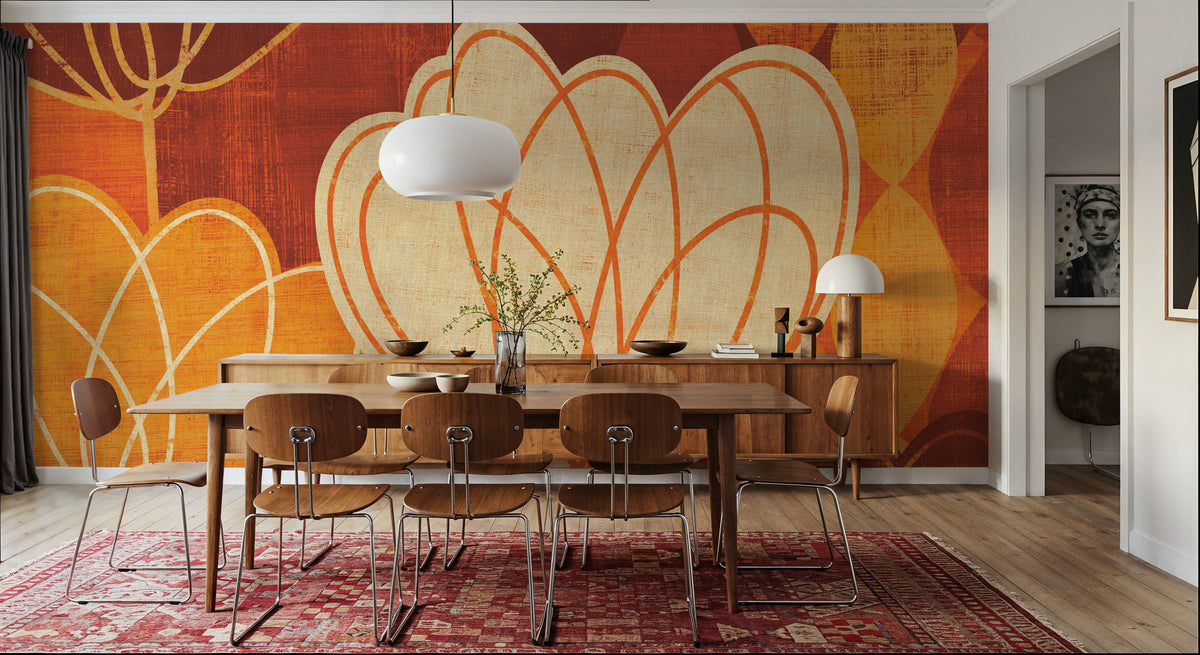 Spring Tulips Warm Mural Wallpaper - room preview 06