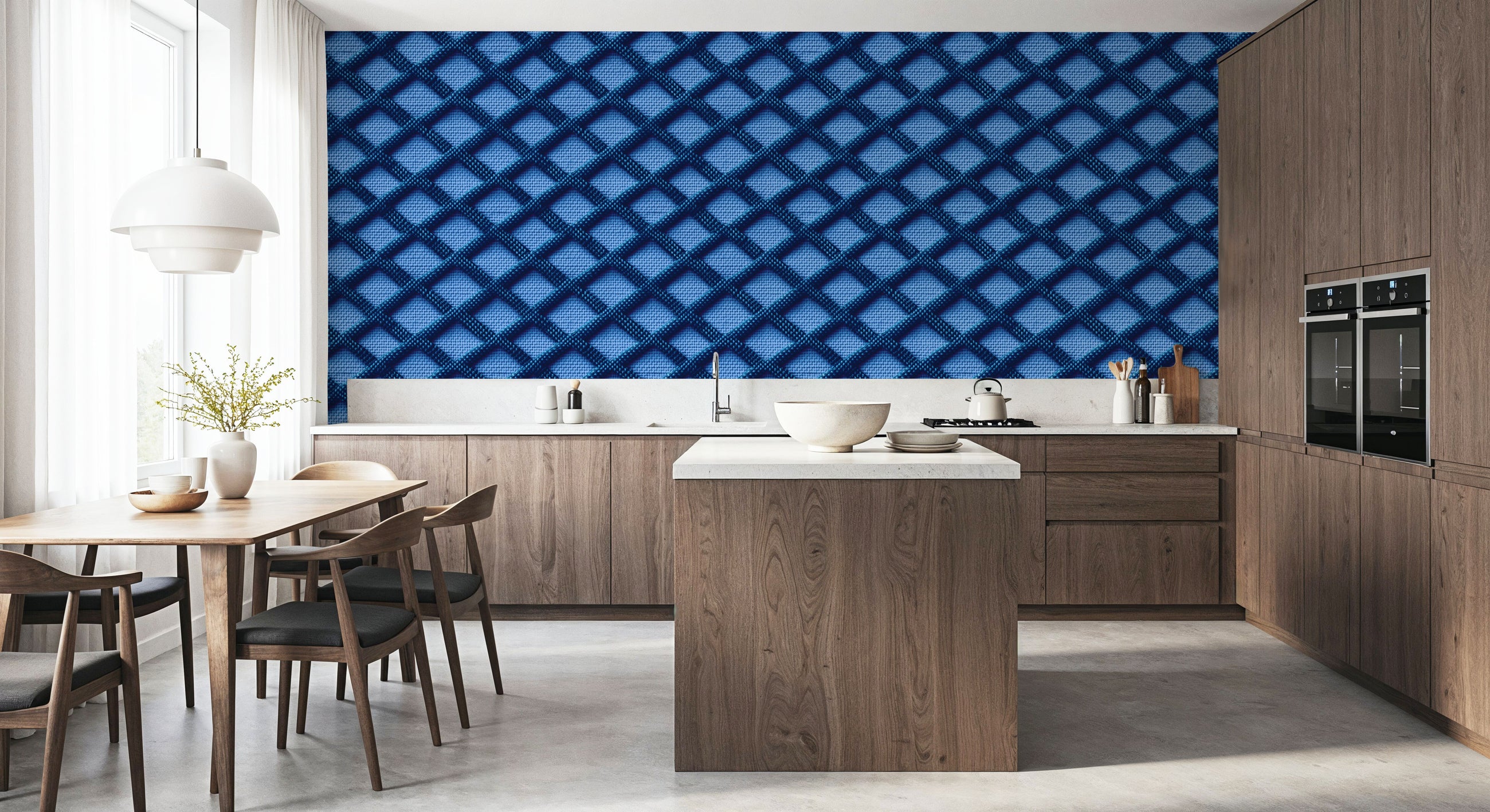 3D Embroidery Trellis Mural Wallpaper