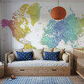 World Map Cities - Adrius Mural Wallpaper - room preview 06