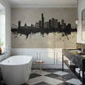 Edmonton Canada Skyline Concrete Mural Wallpaper - room preview 06