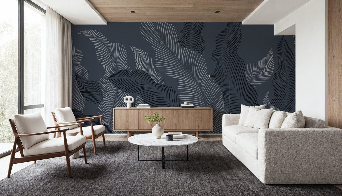 Foliage Flow, Midnight Mural Wallpaper - room preview 06