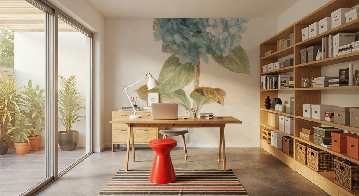 Garden Hydrangea Mural Wallpaper - room preview 06