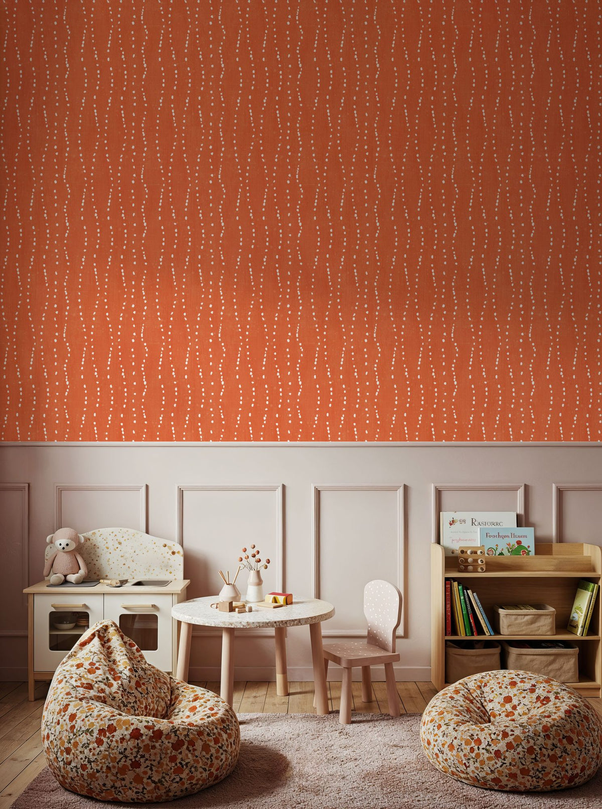 Coastal Dripping Orange Mural Wallpaper - room preview 06