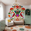 Otomi Floral Birds Mural Wallpaper - room preview 06