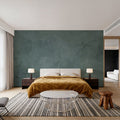 Subtle Plaster Wall, Forest Green Mural Wallpaper - room preview 06