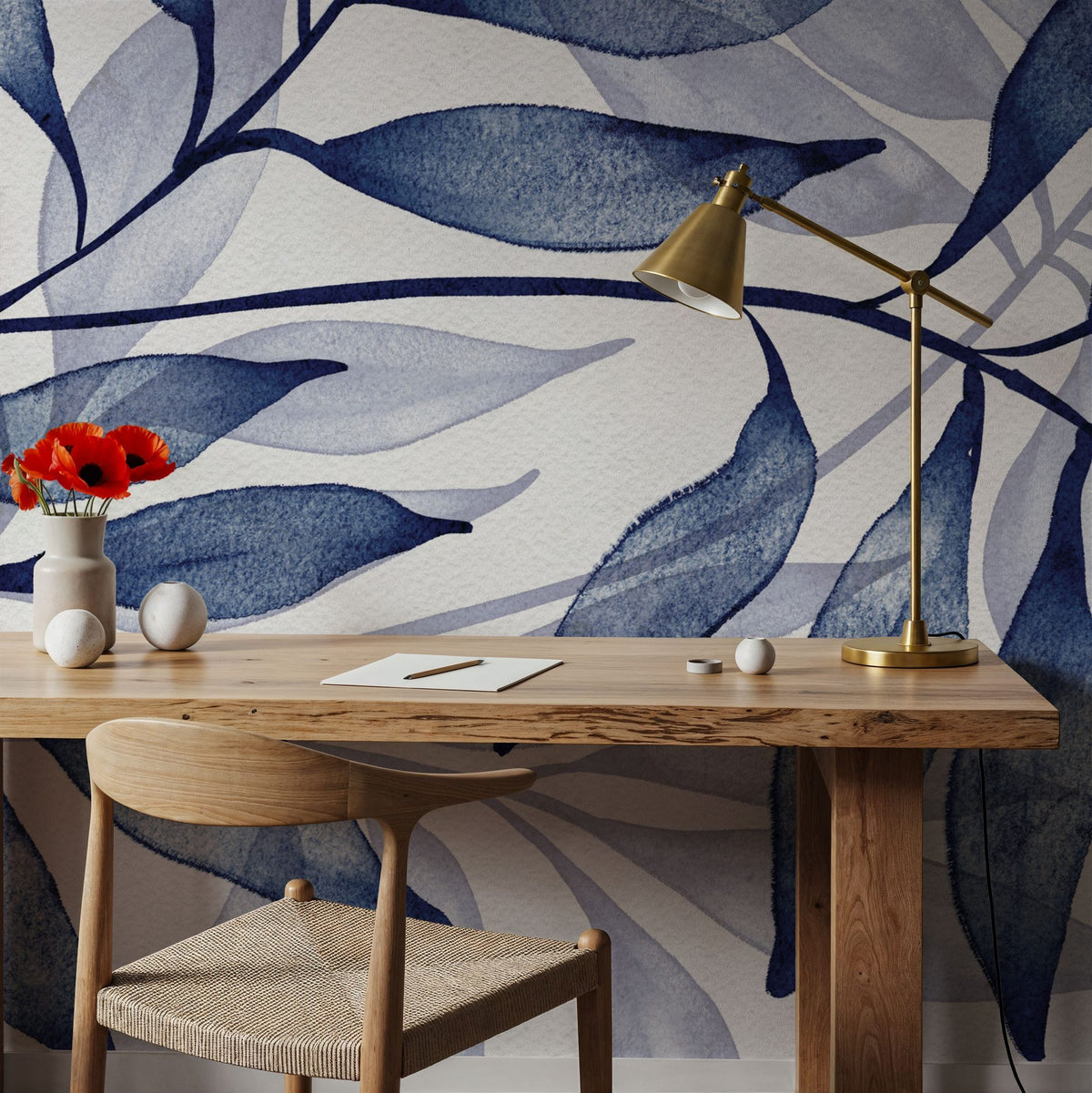 Soft Leaves I Mural Wallpaper - room preview 06