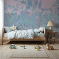 Meadow Memories, Washed Periwinkle Mural Wallpaper - room preview 06
