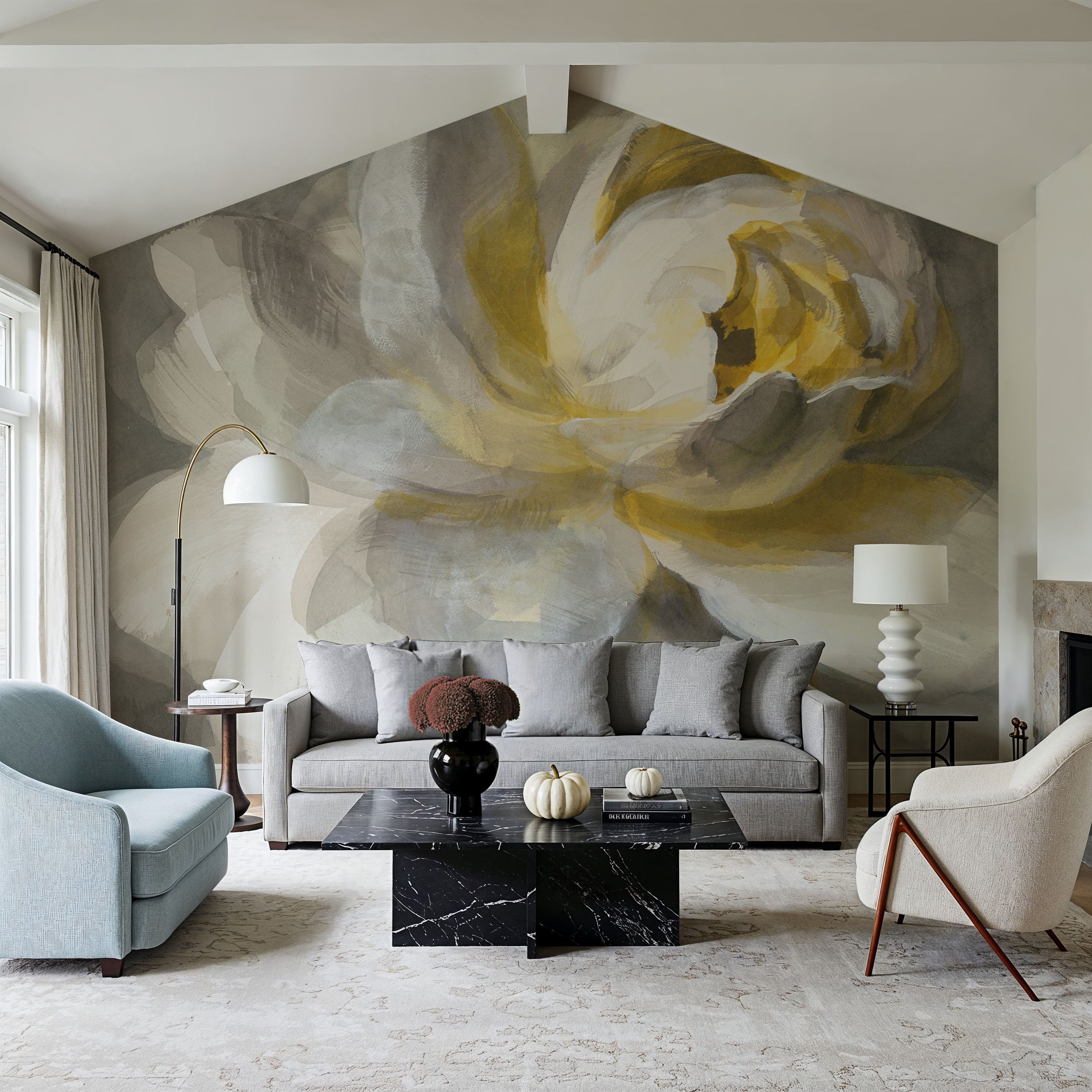 Abstract Rose Mural Wallpaper
