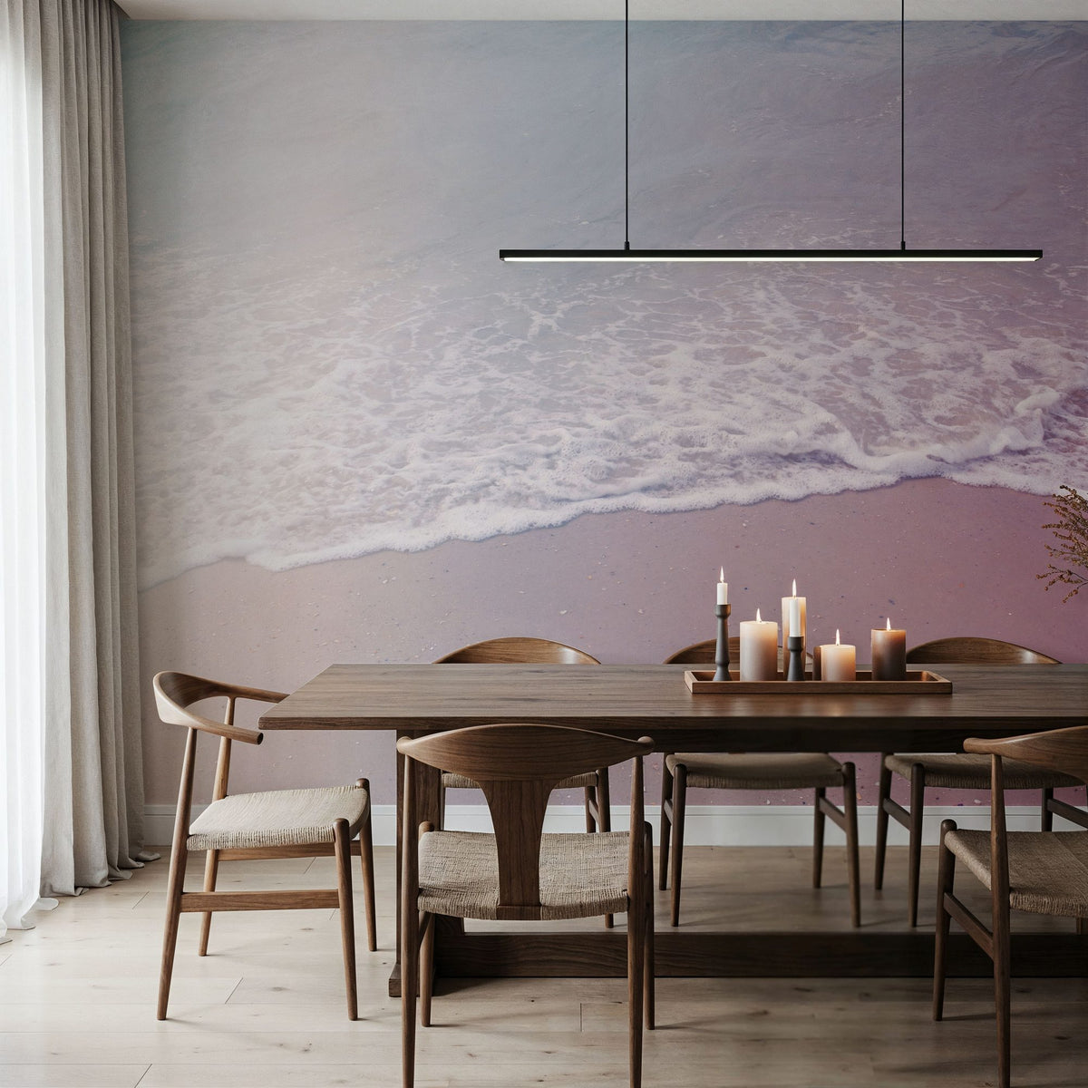 Pink Beach Mural Wallpaper - room preview 06
