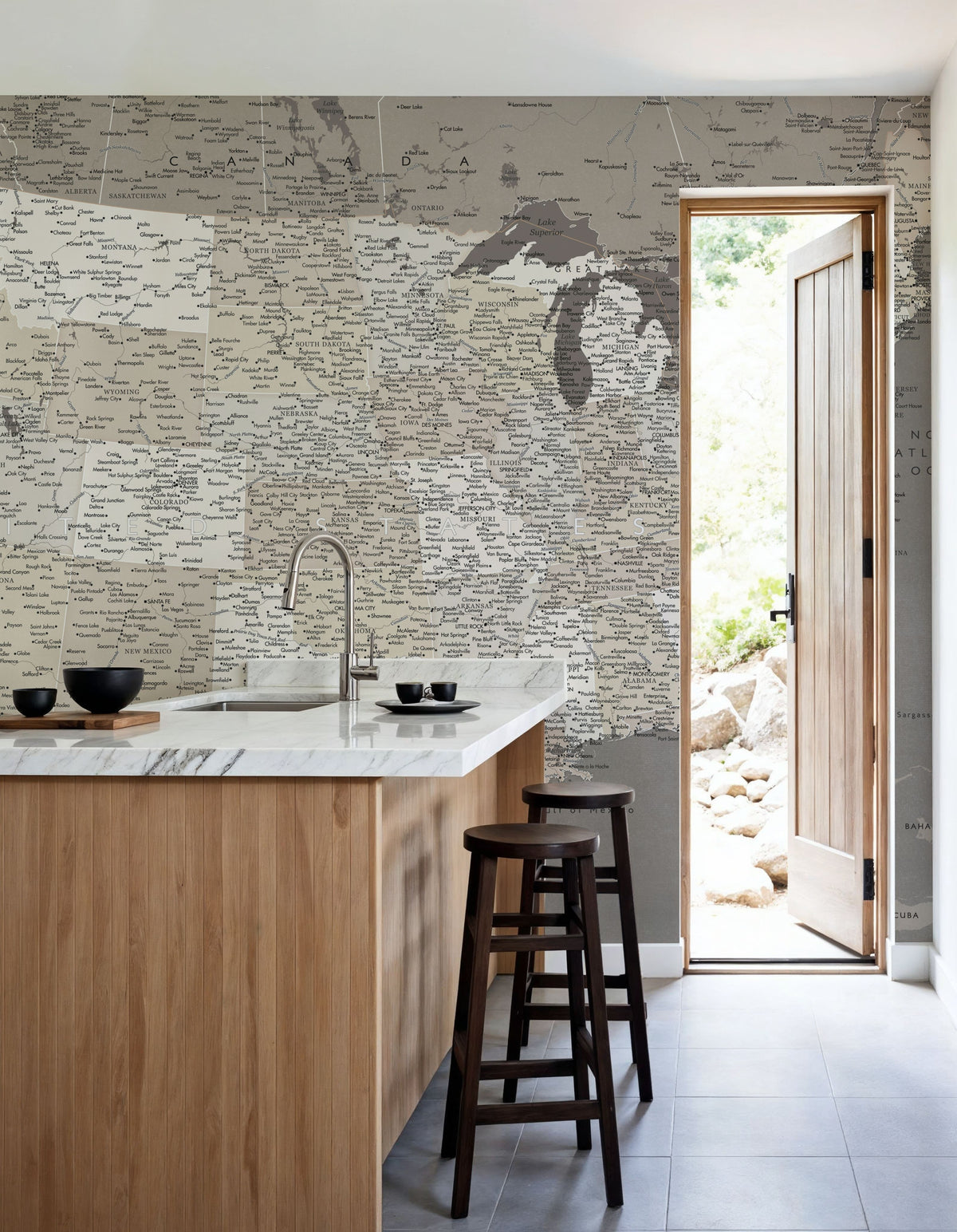 US Map Detailed - Earth Mural Wallpaper - room preview 06