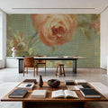 Rose on Sage Mural Wallpaper - room preview 06