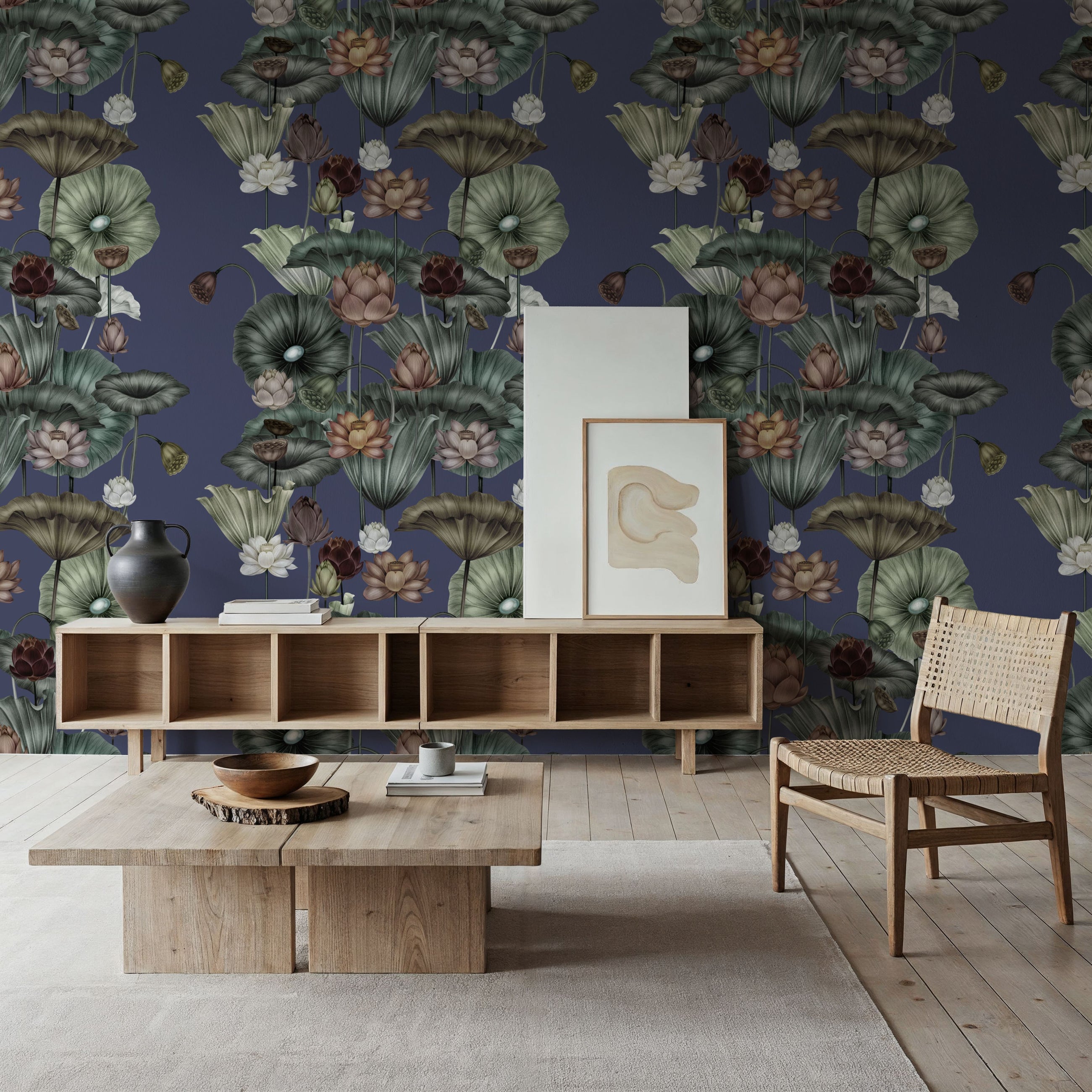 Magical Lotus, Purple Mural Wallpaper