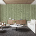 Veneer Lines, Green Mural Wallpaper - room preview 06
