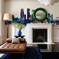 Dhaka Bangladesh Skyline Blue & Bronze Mural Wallpaper - room preview 06