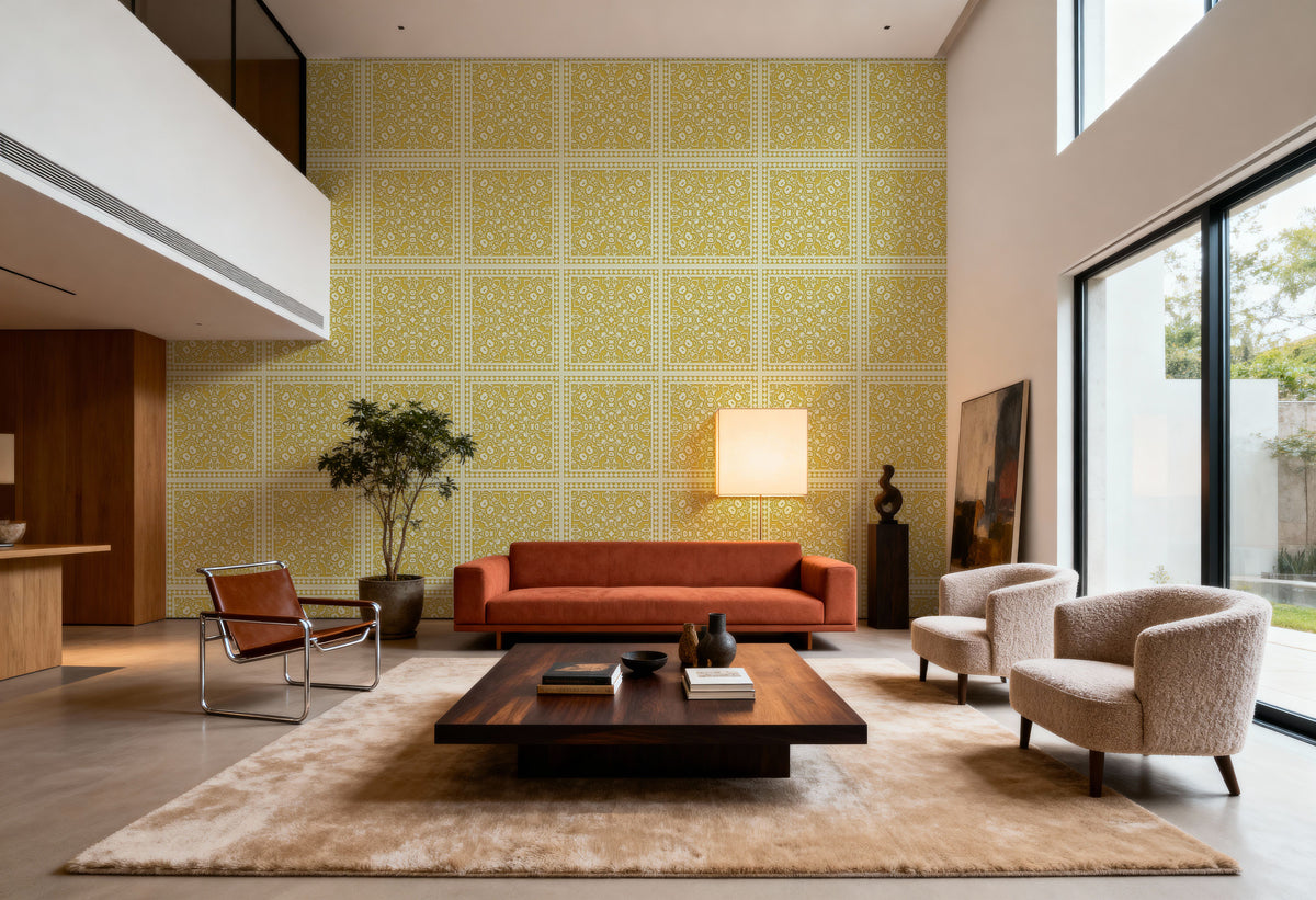 Mission Cement Tiles, Sunflower Mural Wallpaper - room preview 06