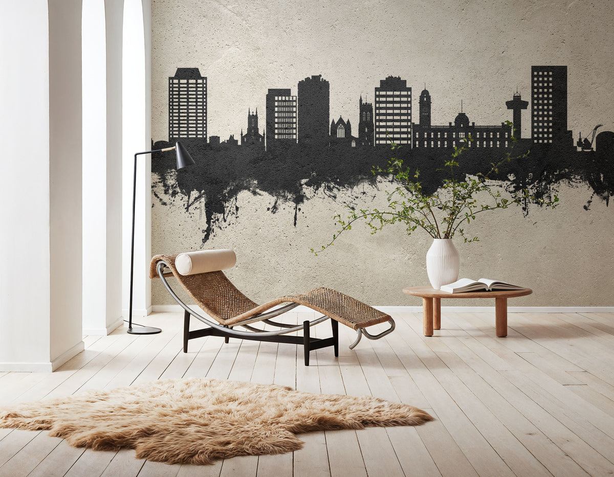 Hobart Australia Skyline Concrete Mural Wallpaper - room preview 06