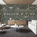 Floral Mood Green Mural Wallpaper - room preview 06