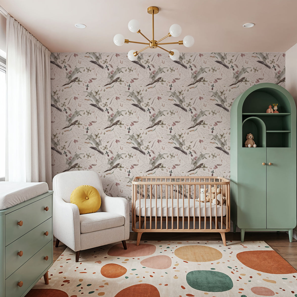 Rabbit Leap Mural Wallpaper - room preview 06