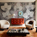 Geometry and Orchids Pink Mural Wallpaper - room preview 06