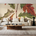 Fall Leaves I Muted Mural Wallpaper - room preview 06
