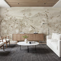 Peony Tree Landscape, Sand Mural Wallpaper - room preview 06