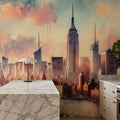 Sunset Hues Over NYC Mural Wallpaper - room preview 06