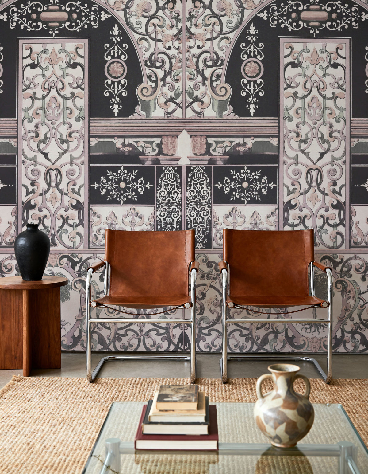German Renaissance, Pink Mural Wallpaper - room preview 06