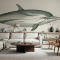 Striped Dolphin Mural Wallpaper - room preview 06
