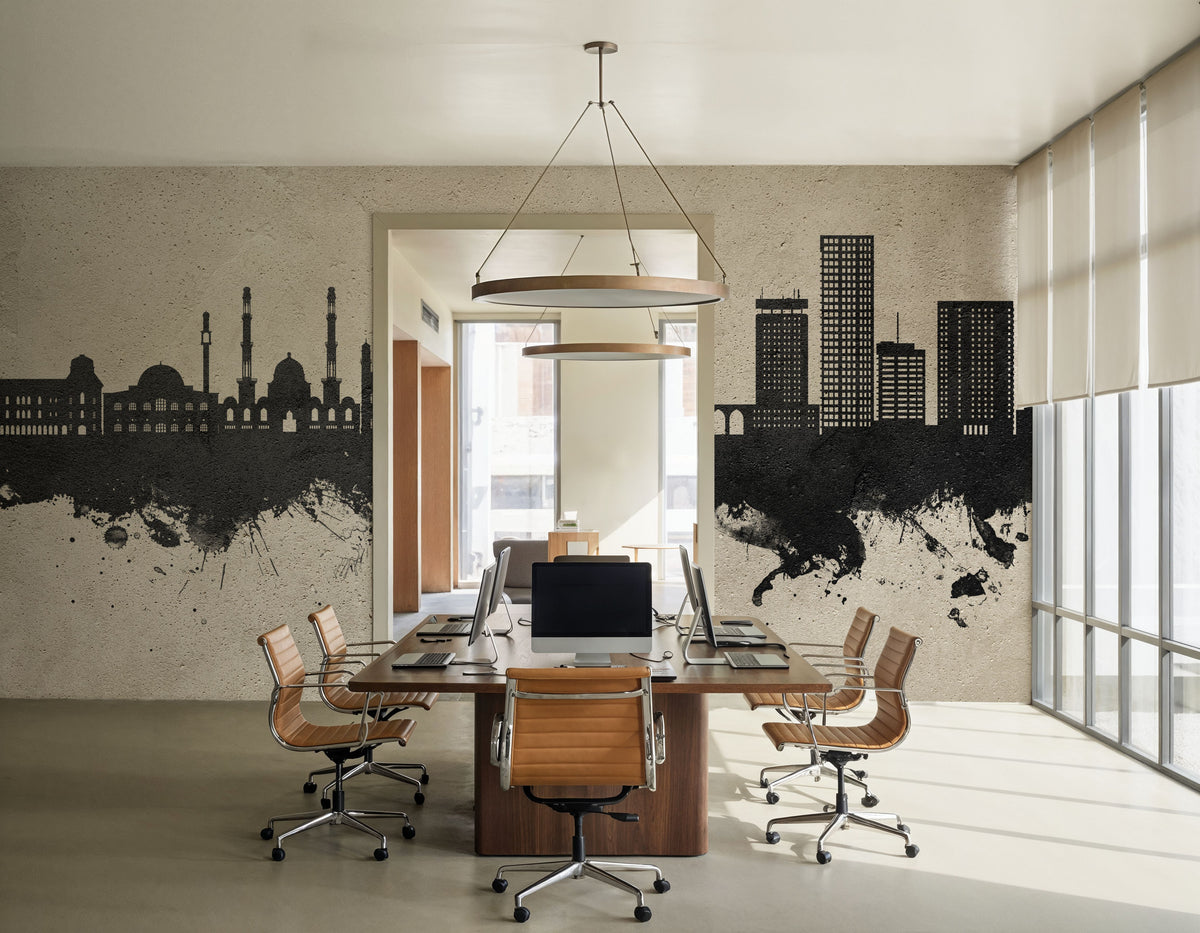 Kabul Afghanistan Skyline Concrete Mural Wallpaper - room preview 06