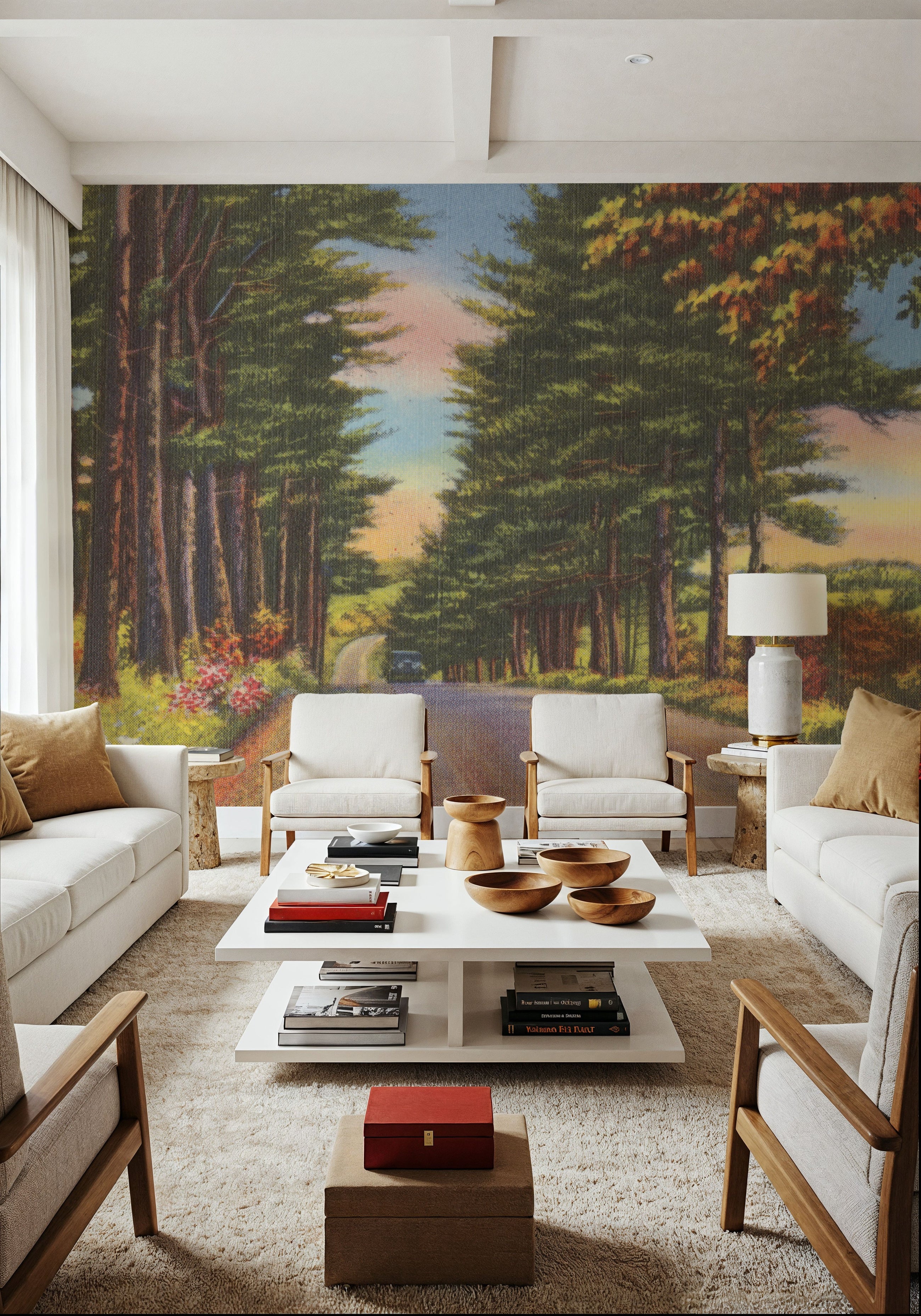 Along the Trees Mural Wallpaper