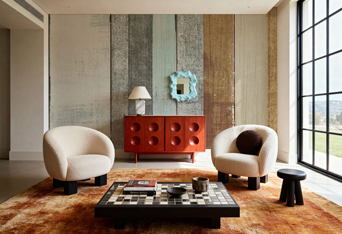 Beachscape VII Gold Neutral Mural Wallpaper - room preview 06