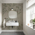 Rambling Rose, Garnet on Greige Mural Wallpaper - room preview 06