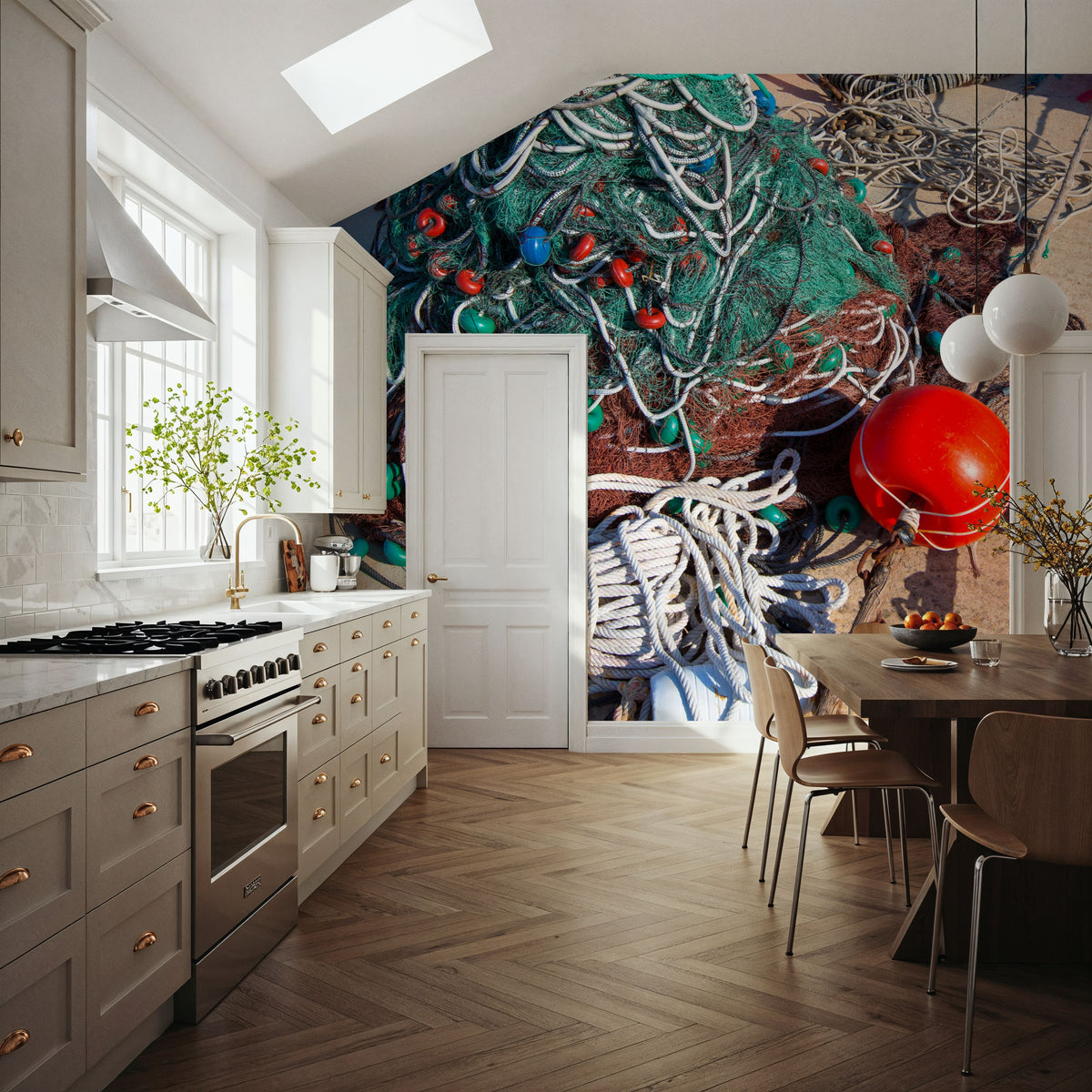 Mediterranean Fishing Nets Mural Wallpaper - room preview 06