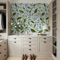 Winter Berries, Ice Blue Mural Wallpaper - room preview 06