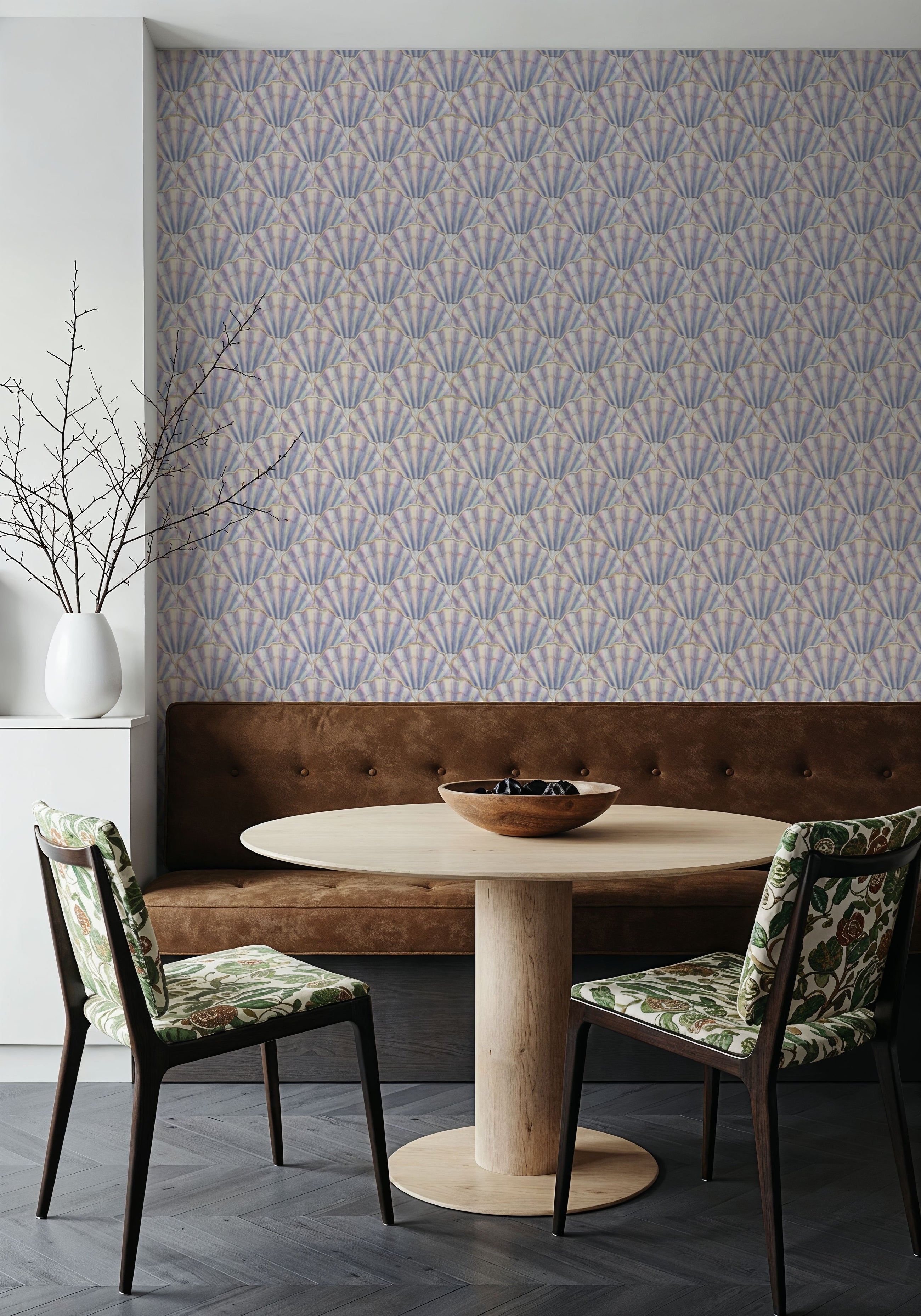 Mermaid Shells, Lilac Mural Wallpaper