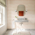 Watercolor Stripes Peach Mural Wallpaper - room preview 06