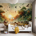 Harmony and Diversity in the Jungle's Heart Mural Wallpaper - room preview 06