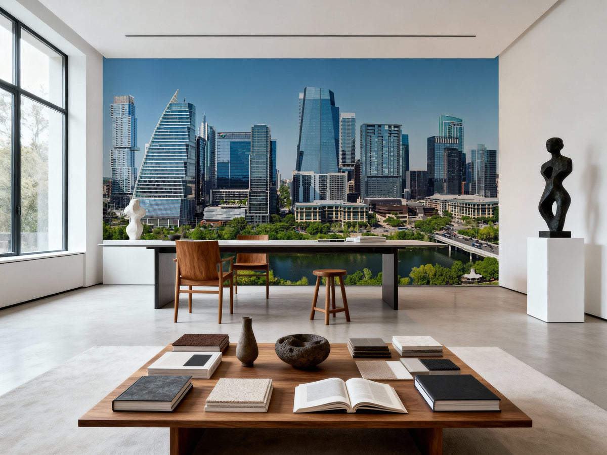Urban Riverside Mural Wallpaper - room preview 06