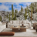 Snowy Desert Cactai Mural Wallpaper - room preview 06