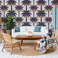 Graphic Palms, Grape Mural Wallpaper - room preview 06