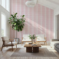 Wavy Stripes, Pink Mural Wallpaper - room preview 06