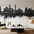 Siena Italy Skyline Black & White Mural Wallpaper - room preview 06