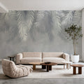 Palms Above, Gray Mural Wallpaper - room preview 06