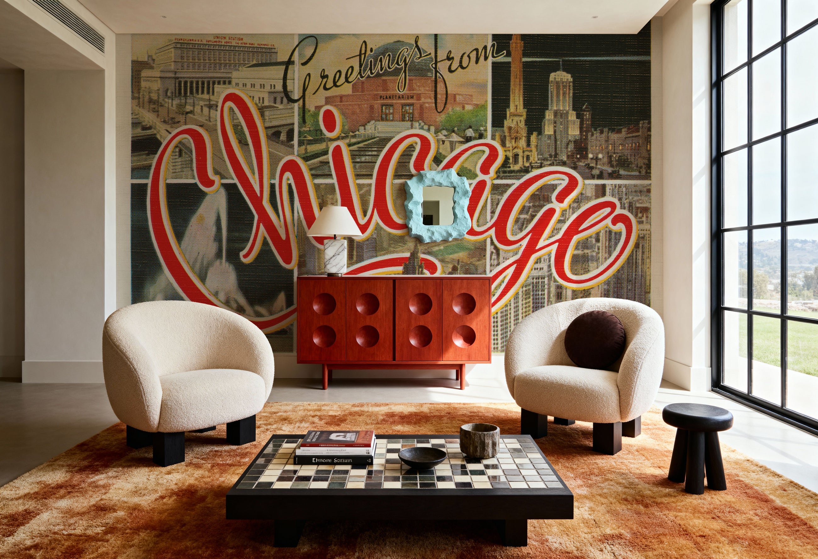 Greetings From Chicago Mural Wallpaper