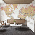 World Map Cities - Amanda Mural Wallpaper - room preview 06